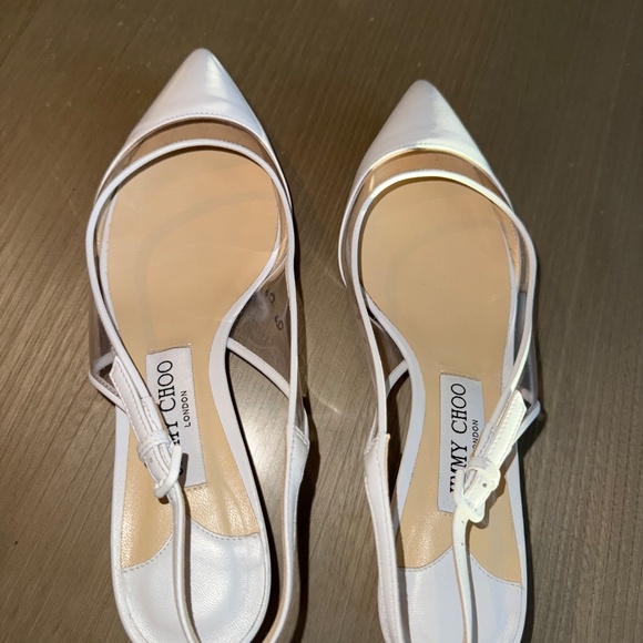 Jimmy Choo Gemma 40 Slingback Pumps — Size 37.5 (White/Clear) - Picture 6 of 8